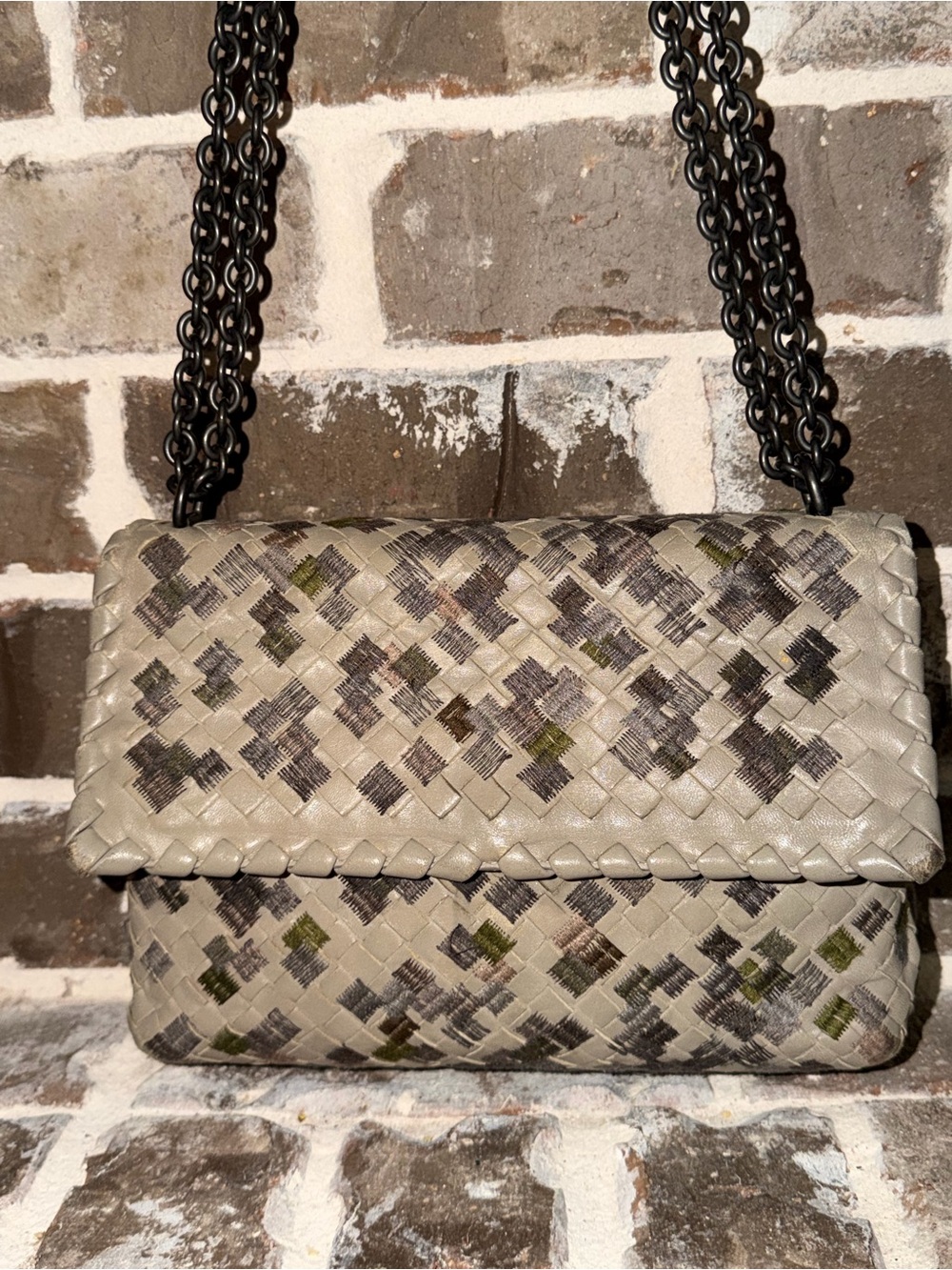 Bottega Veneta Intrecciato embroidered Olimpia shoulder bag